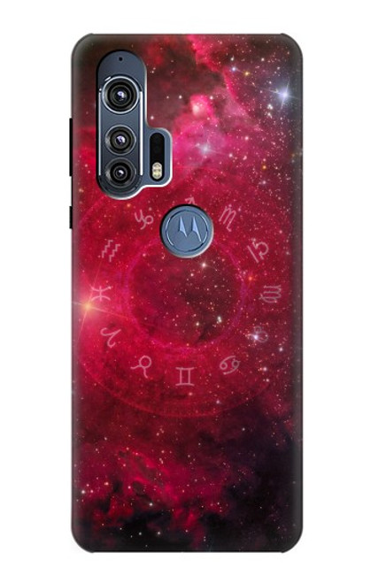 W3368 Zodiac Red Galaxy Hard Case and Leather Flip Case For Motorola Edge+