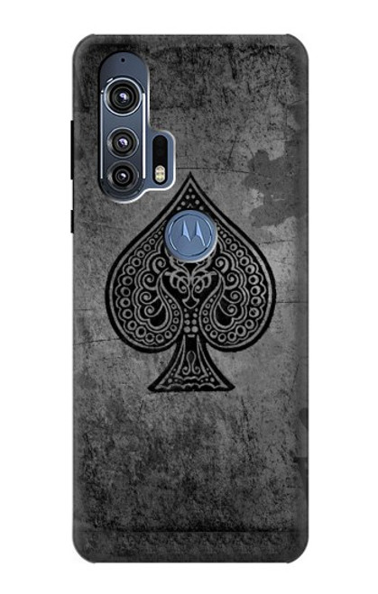 W3446 Black Ace Spade Hard Case and Leather Flip Case For Motorola Edge+