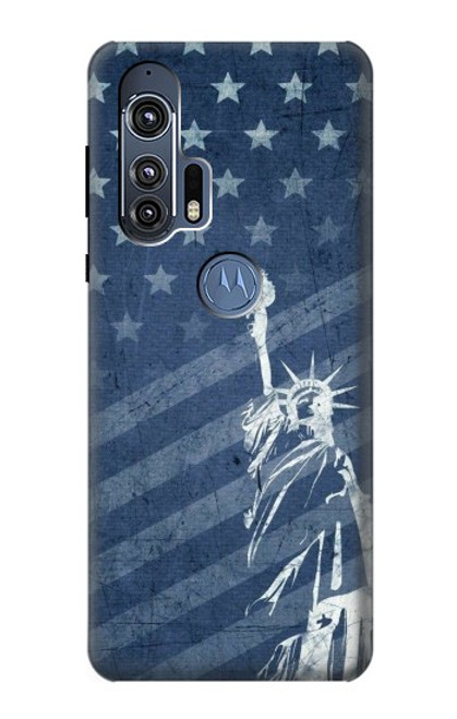 W3450 US Flag Liberty Statue Hard Case and Leather Flip Case For Motorola Edge+