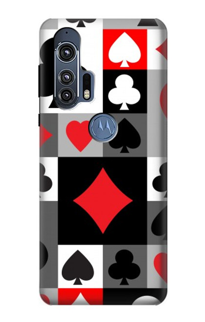 W3463 Poker Card Suit Hard Case and Leather Flip Case For Motorola Edge+