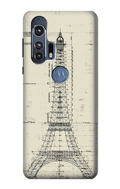 W3474 Eiffel Architectural Drawing Hard Case and Leather Flip Case For Motorola Edge+