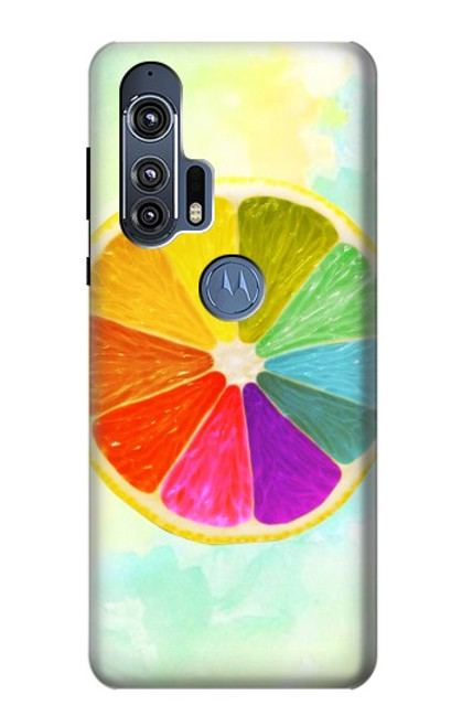 W3493 Colorful Lemon Hard Case and Leather Flip Case For Motorola Edge+