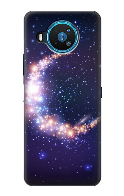 W3324 Crescent Moon Galaxy Hard Case and Leather Flip Case For Nokia 8.3 5G