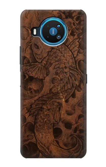 W3405 Fish Tattoo Leather Graphic Print Hard Case and Leather Flip Case For Nokia 8.3 5G