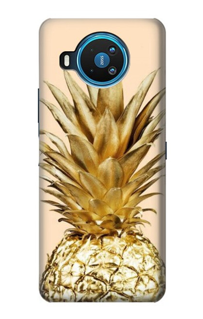 W3490 Gold Pineapple Hard Case and Leather Flip Case For Nokia 8.3 5G