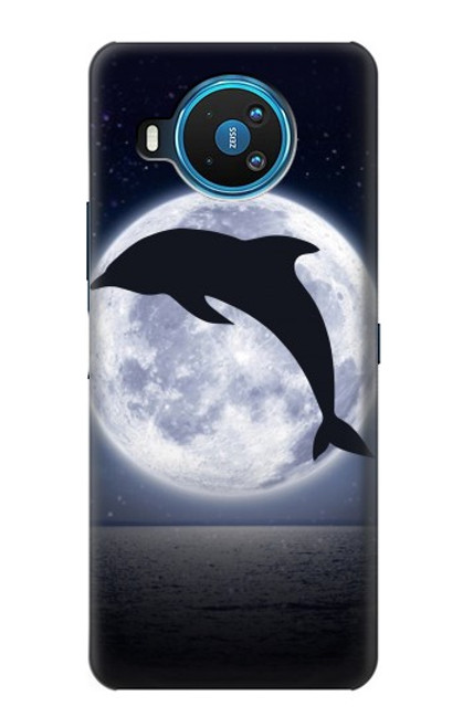 W3510 Dolphin Moon Night Hard Case and Leather Flip Case For Nokia 8.3 5G