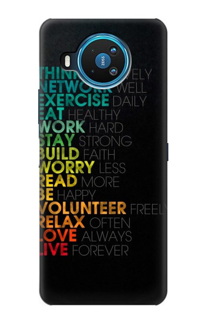 W3523 Think Positive Words Quotes Hard Case and Leather Flip Case For Nokia 8.3 5G