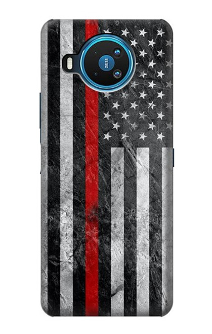 W3687 Firefighter Thin Red Line American Flag Hard Case and Leather Flip Case For Nokia 8.3 5G