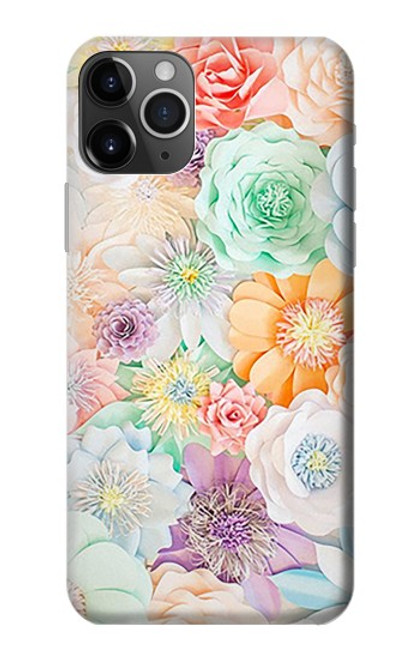 W3705 Pastel Floral Flower Hard Case and Leather Flip Case For iPhone 11 Pro