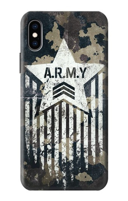 W3666 Army Camo Camouflage Hard Case and Leather Flip Case For iPhone X, iPhone XS