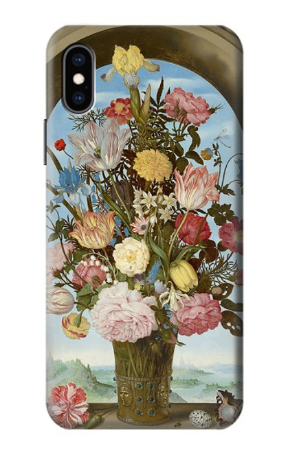 W3749 Vase of Flowers Hard Case and Leather Flip Case For iPhone X, iPhone XS