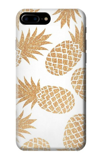 W3718 Seamless Pineapple Hard Case and Leather Flip Case For iPhone 7 Plus, iPhone 8 Plus