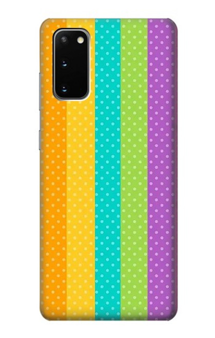 W3678 Colorful Rainbow Vertical Hard Case and Leather Flip Case For Samsung Galaxy S20