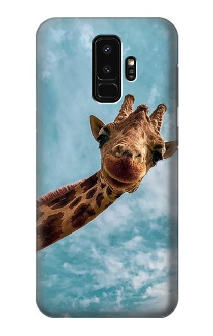 W3680 Cute Smile Giraffe Hard Case and Leather Flip Case For Samsung Galaxy S9 Plus