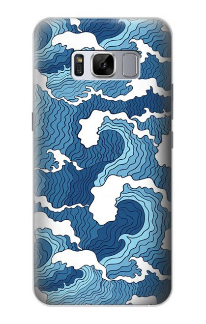 W3751 Wave Pattern Hard Case and Leather Flip Case For Samsung Galaxy S8 Plus