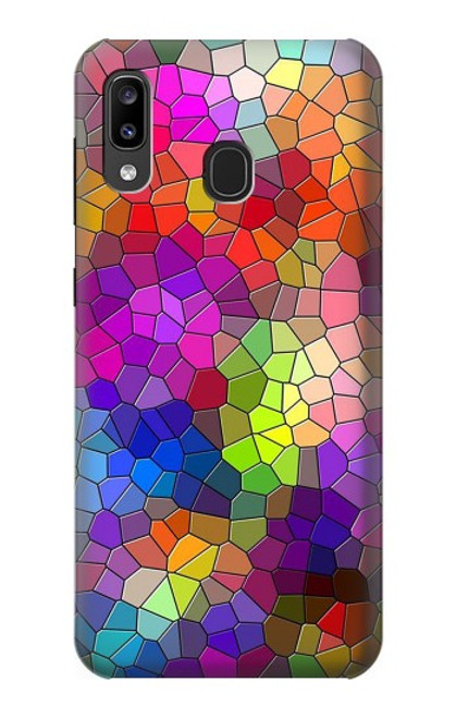 W3677 Colorful Brick Mosaics Hard Case and Leather Flip Case For Samsung Galaxy A20, Galaxy A30