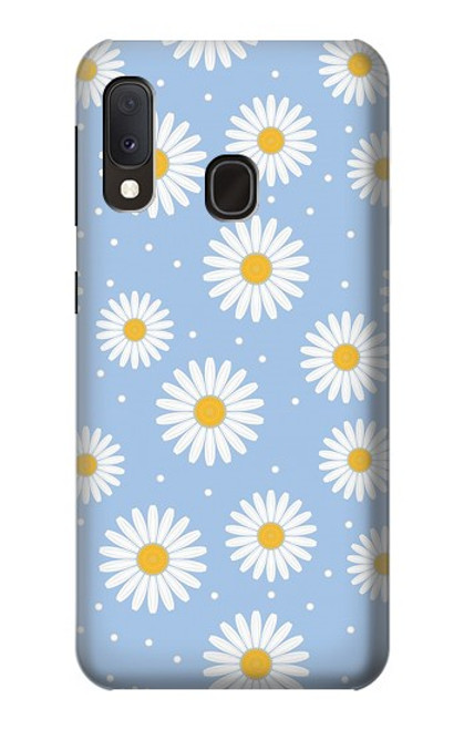 W3681 Daisy Flowers Pattern Hard Case and Leather Flip Case For Samsung Galaxy A20e