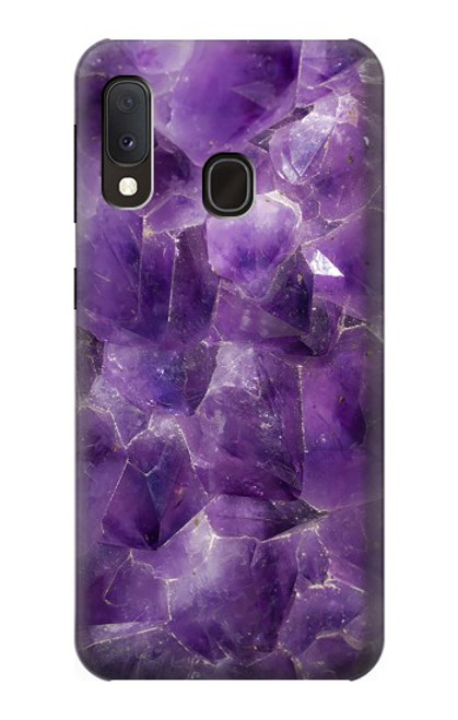 W3713 Purple Quartz Amethyst Graphic Printed Hard Case and Leather Flip Case For Samsung Galaxy A20e