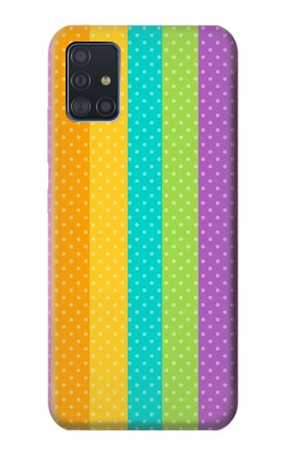 W3678 Colorful Rainbow Vertical Hard Case and Leather Flip Case For Samsung Galaxy A51 5G