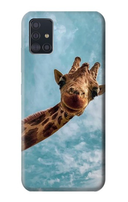 W3680 Cute Smile Giraffe Hard Case and Leather Flip Case For Samsung Galaxy A51 5G
