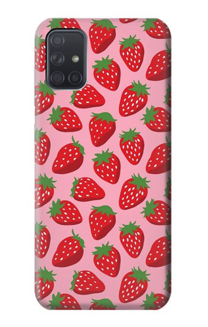 W3719 Strawberry Pattern Hard Case and Leather Flip Case For Samsung Galaxy A71 5G