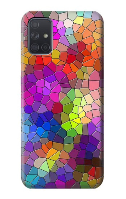 W3677 Colorful Brick Mosaics Hard Case and Leather Flip Case For Samsung Galaxy A71