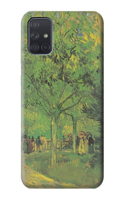 W3748 Van Gogh A Lane in a Public Garden Hard Case and Leather Flip Case For Samsung Galaxy A71