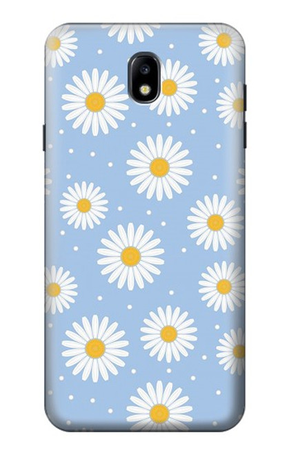 W3681 Daisy Flowers Pattern Hard Case and Leather Flip Case For Samsung Galaxy J7 (2018), J7 Aero, J7 Top, J7 Aura, J7 Crown, J7 Refine, J7 Eon, J7 V 2nd Gen, J7 Star