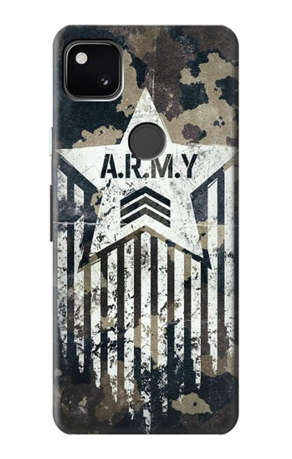 W3666 Army Camo Camouflage Hard Case and Leather Flip Case For Google Pixel 4a