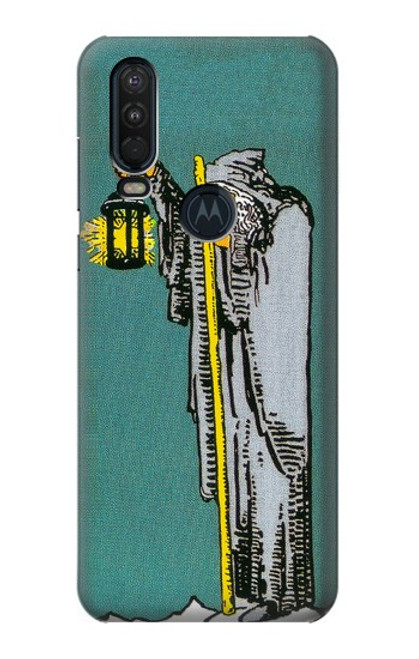 W3741 Tarot Card The Hermit Hard Case and Leather Flip Case For Motorola One Action (Moto P40 Power)