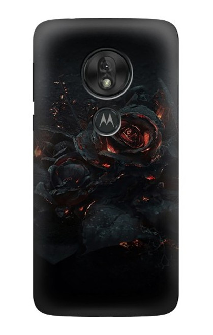 W3672 Burned Rose Hard Case and Leather Flip Case For Motorola Moto G7 Power