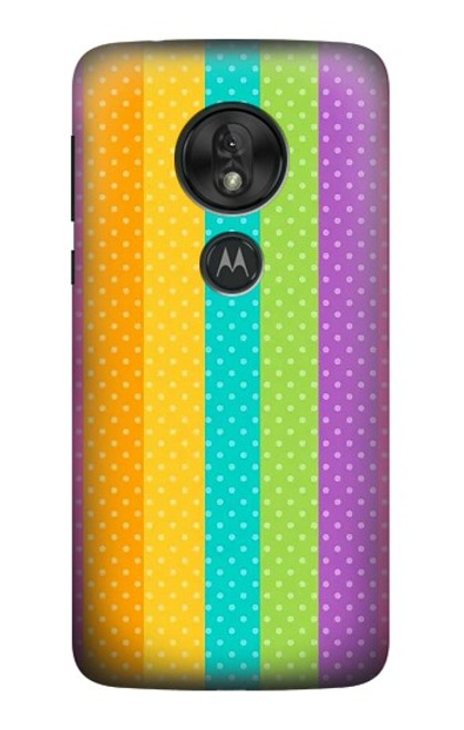 W3678 Colorful Rainbow Vertical Hard Case and Leather Flip Case For Motorola Moto G7 Power