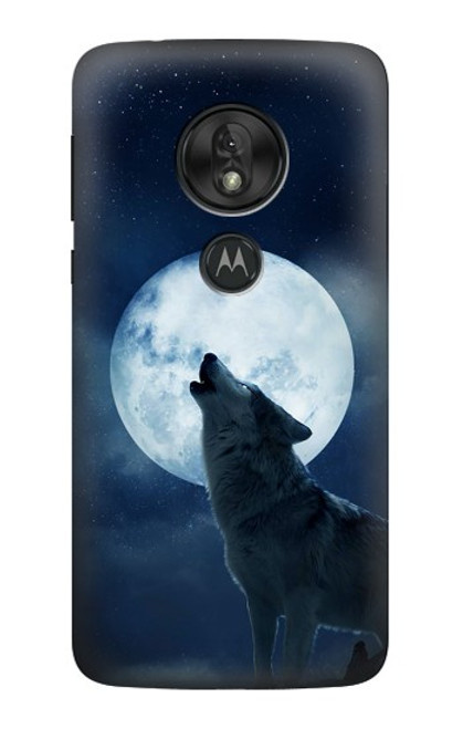 W3693 Grim White Wolf Full Moon Hard Case and Leather Flip Case For Motorola Moto G7 Power