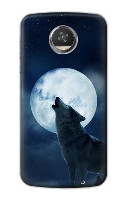 W3693 Grim White Wolf Full Moon Hard Case and Leather Flip Case For Motorola Moto Z2 Play, Z2 Force