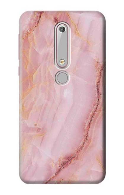 W3670 Blood Marble Hard Case and Leather Flip Case For Nokia 6.1, Nokia 6 2018
