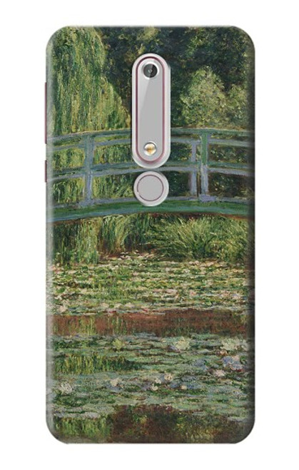 W3674 Claude Monet Footbridge and Water Lily Pool Hard Case and Leather Flip Case For Nokia 6.1, Nokia 6 2018