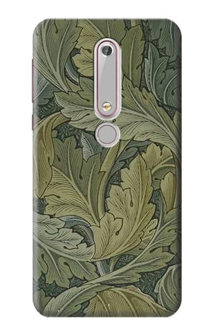 W3790 William Morris Acanthus Leaves Hard Case and Leather Flip Case For Nokia 6.1, Nokia 6 2018