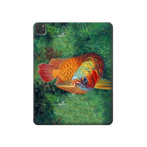 W1157 Red Arowana Fish Tablet Hard Case For iPad Pro 11 (2021,2020,2018, 3rd, 2nd, 1st)