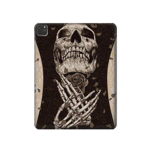W1676 Skull Rose Tablet Hard Case For iPad Pro 11 (2021,2020,2018, 3rd, 2nd, 1st)