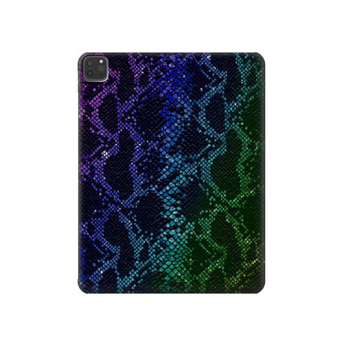 W3366 Rainbow Python Skin Graphic Print Tablet Hard Case For iPad Pro 11 (2021,2020,2018, 3rd, 2nd, 1st)