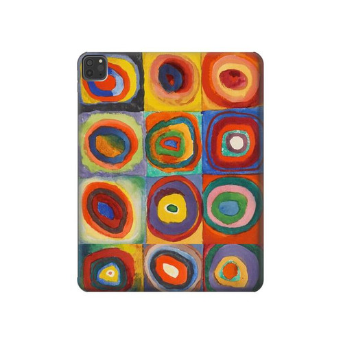 W3409 Squares Concentric Circles Tablet Hard Case For iPad Pro 11 (2021,2020,2018, 3rd, 2nd, 1st)