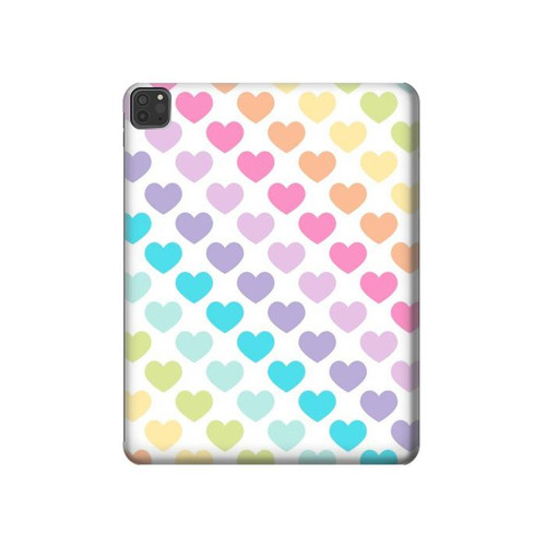 W3499 Colorful Heart Pattern Tablet Hard Case For iPad Pro 11 (2021,2020,2018, 3rd, 2nd, 1st)