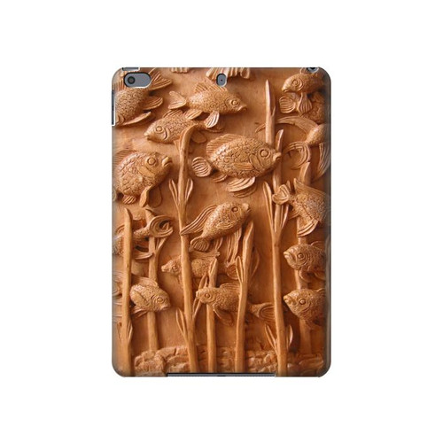 W1307 Fish Wood Carving Graphic Printed Tablet Hard Case For iPad Pro 10.5, iPad Air (2019, 3rd)