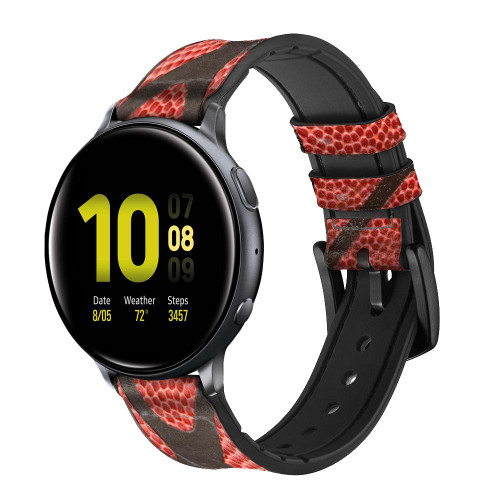 CA0006 Basketball Silicone & Leather Smart Watch Band Strap For Samsung Galaxy Watch, Gear, Active