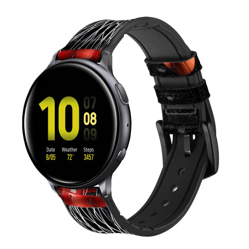 CA0007 Basketball Silicone & Leather Smart Watch Band Strap For Samsung Galaxy Watch, Gear, Active