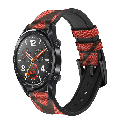 CA0006 Basketball Silicone & Leather Smart Watch Band Strap For Wristwatch Smartwatch