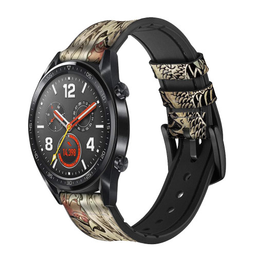 CA0014 Yakuza Tattoo Silicone & Leather Smart Watch Band Strap For Wristwatch Smartwatch