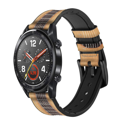 CA0454 Classical Guitar Silicone & Leather Smart Watch Band Strap For Wristwatch Smartwatch