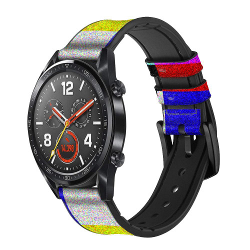 CA0478 Noise Signal TV Silicone & Leather Smart Watch Band Strap For Wristwatch Smartwatch