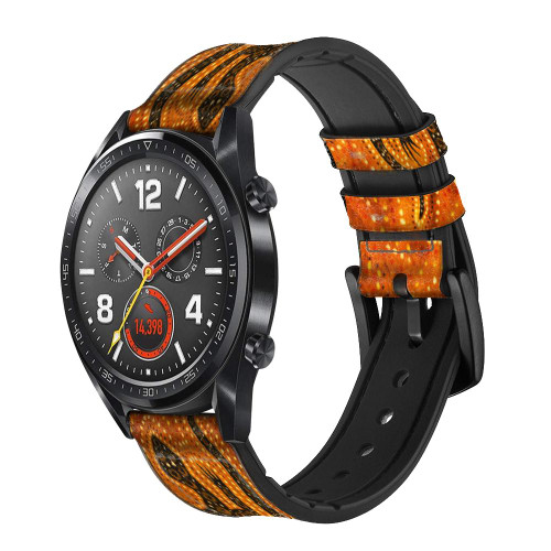 CA0496 Lizard Aboriginal Art Silicone & Leather Smart Watch Band Strap For Wristwatch Smartwatch